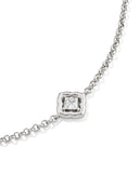 MALLORY CRYSTAL DELICATE CHAIN BRACELET SILVER WHITE CZ