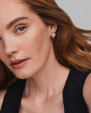 MALLORY CRYSTAL HUGGIE EARRINGS SILVER WHITE CZ