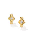 MALLORY CRYSTAL HUGGIE EARRINGS GOLD WHITE CZ