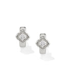MALLORY CRYSTAL HUGGIE EARRINGS SILVER WHITE CZ