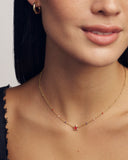 MINI CASSIDY SHORT PENDANT NECKLACE GOLD RED