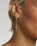 MINI ELISA ABBIE HUGGIE EARRINGS GOLD PINK MIX