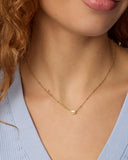 MINI ELISA SATELLITE SHORT PENDANT NECKLACE GOLD IVORY MOTHER OF PEARL