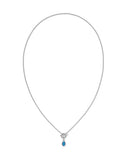 MINI ELISA TOGGLE SHORT PENDANT NECKLACE SILVER VARIEGATED INDIGO MAGNESITE