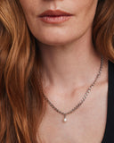 OAKLAND PEARL SHORT PENDANT NECKLACE SILVER FRESHWATER CULTURED PEARL