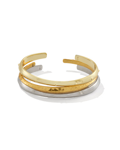 OAKLAND SET OF 3 CUFF BRACELETS MIXED METAL