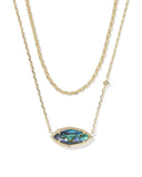 OPHELIA MULTI STRAND NECKLACE GOLD IRIDESCENT ABALONE