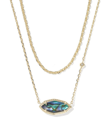 OPHELIA MULTI STRAND NECKLACE GOLD IRIDESCENT ABALONE
