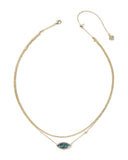 OPHELIA MULTI STRAND NECKLACE GOLD IRIDESCENT ABALONE