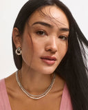 PARKER KNOT OPEN FRAME EARRINGS VINTAGE SILVER