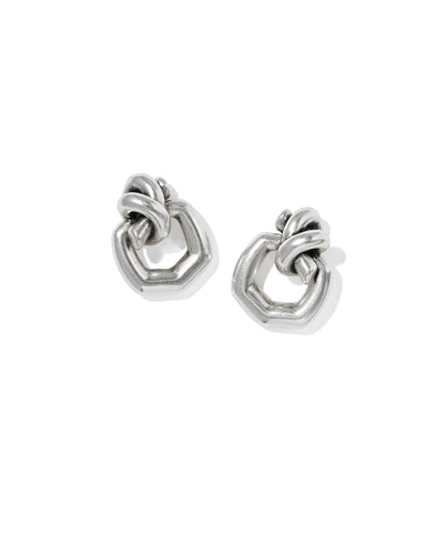 PARKER KNOT OPEN FRAME EARRINGS VINTAGE SILVER