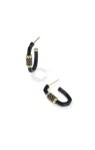 EMERY ENAMEL HOOP EARRINGS GOLD BLACK MIX