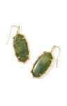 ELLE BAMBOO FRAME DROP EARRINGS	GOLD SAGE SERPENTINE