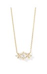 LINDY RAE ELISA SHORT PENDANT NECKLACE GOLD WHITE CRYSTAL