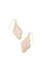 ABBIE DROP EARRINGS GOLD ROSE QUARTZ