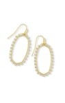 ELLE OPEN FRAME EARRINGS GOLD METAL WHITE CZ