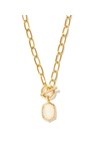 DAPHNE LINK AND CHAIN NECKLACE GOLD IVORY MOTHER OF PEARL