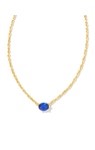 CAILIN CRYSTAL PENDANT NECKLACE GOLD BLUE CRYSTAL