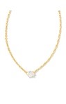 CAILIN CRYSTAL PENDANT NECKLACE GOLD METAL WHITE CZ