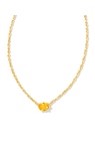 CAILIN CRYSTAL PENDANT NECKLACE GOLD GOLDEN YELLOW CRYSTAL