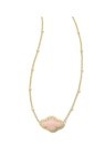 ABBIE PENDANT NECKLACE GOLD ROSE QUARTZ