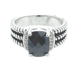 R. S. Covenant 6046 Rope Style Ring Band Cubic Zirconia