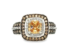 R. S. Covenant 6303 Sparkling Clear & Champagne CZ Ring