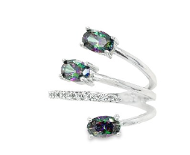 R. S. Covenant 6434 Three Iridescent CZ Ring