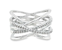 R. S. Covenant 6512 Silver Multi Criss-Cross CZ Ring