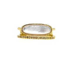 R. S. Covenant 6747 Gold CZ and Mother of Pearl Ring