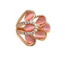 R. S. Covenant 6748 Gold Cat Eye and CZ Ring