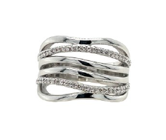 R. S. Covenant 6765 Silver bands with CZ style Ring