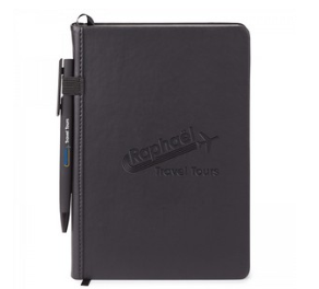 XOM Leatherette Donald Hard Cover Journal 5 3/4" x 8 1/4 black