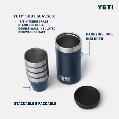 YETI SHOT GLASSES & CASE NAVY