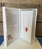 Carol Young Silver - Cardinal with Hearts Jewelry Necklace in Box