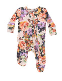 2 Way Ruffle Zipper Footie - Autumn Rose - 3 - 6M