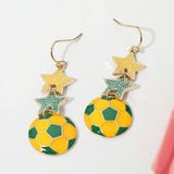 Sensibling Corp. - Mexico Glittered Double Star Soccer Ball Drop Earrings