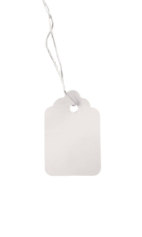 Store Supply Warehouse - #5 Strung Merchandise Price Tags - White - Carton of 1,000