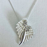 Carol Young Silver - Angel Wings Necklace  Silver Tone in BOX/ Jewelry