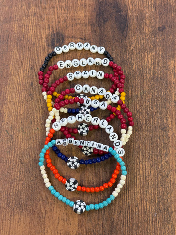 Paco Designs - International Soccer Beaded Bracelet