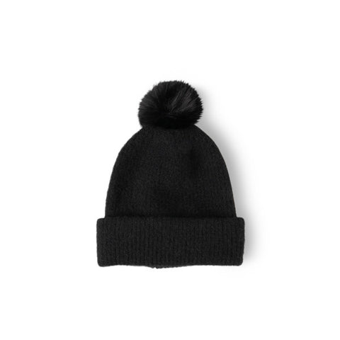 Britt's Knits Powder Knit Ultra Soft Pom Hat - Black