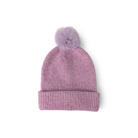 Britt's Knits Powder Knit Ultra Soft Pom Hat - Purple