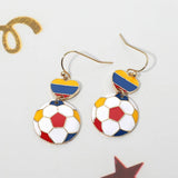 Sensibling Corp. - Flag FIFA World Cup Soccer Ball Link Drop Earrings