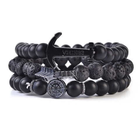 Mad Man - Tribal Stone Bracelet | Men's Skull Viking Bead Bracelet