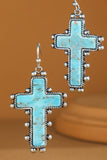 Urbanista - Western Ball TXR Hand Stone Cross Earrings