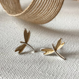 Carol Young Silver - Dragonfly Jewelry Earirngs, Petite Gold/Silver Tone on CARD