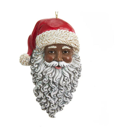African American Santa Head Ornament