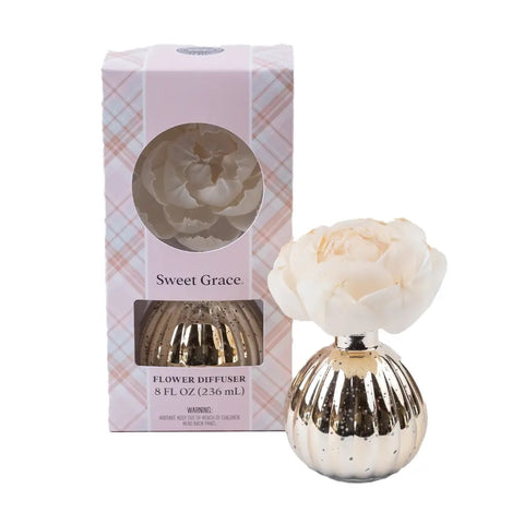 Sweet Grace Flower Diffuser Gold Vase