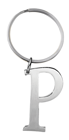 P - INITIALLY YOURS KEYRING IRON