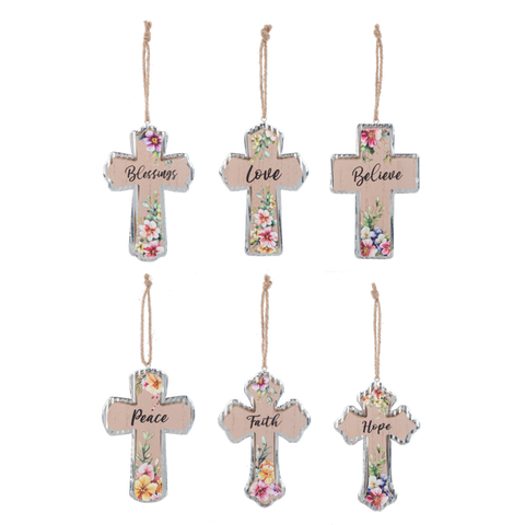 Floral Cross Ornament